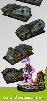 Ancient Ruins 25mm x 50mm  square bases set by Scibor