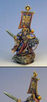 Black Reach Ultramarine captain on sculpted base by Wappellious