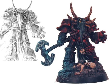 Warhammer 40K World Bearer Chaos Lord by Slim