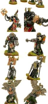 Black Templar Chaplain Grimaldus and Retinue by biojang