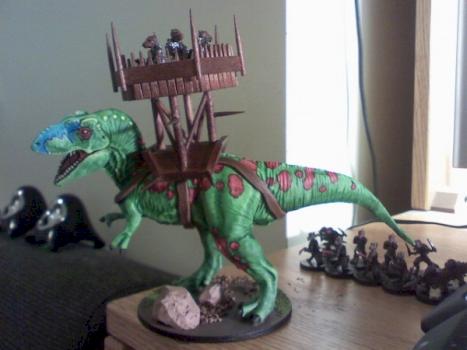 Tyrannosaurus with Siege Tower by wondergecko