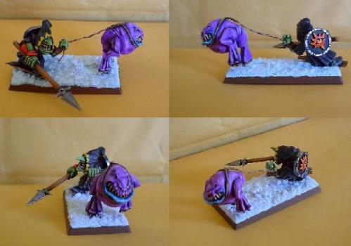 Night Goblin Squig Snowboarder with spear by Zarahemna