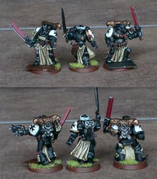 Black Templars: Emperor's Champion and 2 Initiates by Stempe