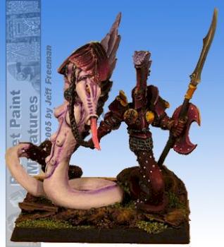 Slaanesh Lord on steed of slaanesh boobworm by gt4948c