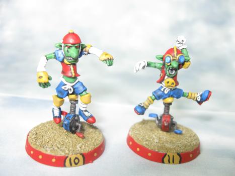 Blood Bowl Circus Goblins on Unicycles by abrennan