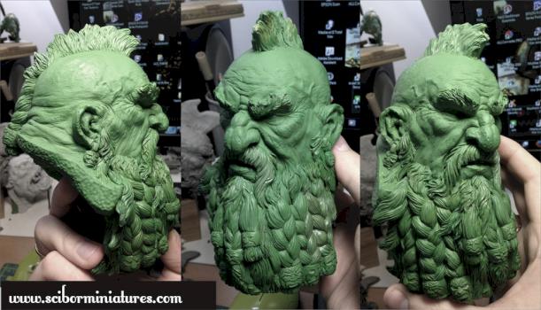 Dwarf Bust green by Scibor