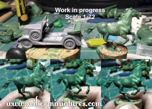 Horse work in progress 1:72 scale by Scibor