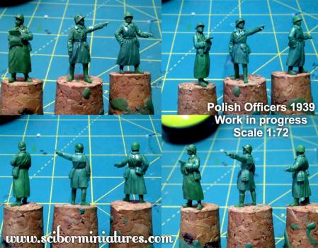 Polish Officers 1939 scale 1:72 work in progress by Scibor
