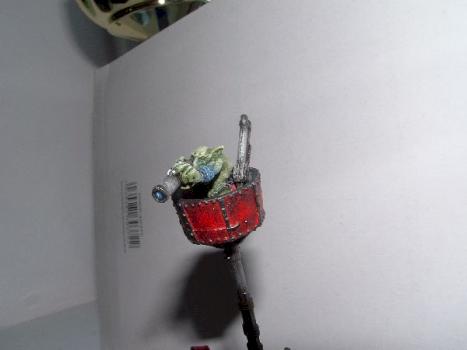 ork nob in mega armour-close up of grot look out by borgut