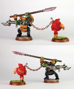 Bad Moons' Ork 'Ard Boy with an Attack Squig by kamiskaminski