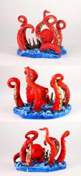 Cyclades – Kraken eating a ship by kamiskaminski