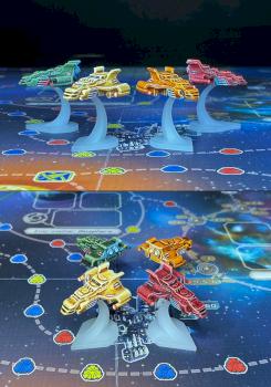 Spaceships from Merchant of Venus game by FFG (on game board) by rbelikov