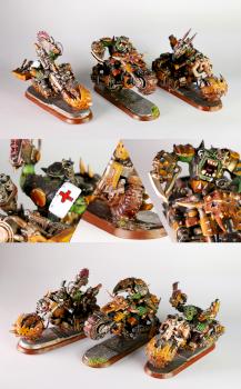 Bad Moons' Ork Warbiker Mob (with a painboy) by kamiskaminski