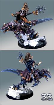 Vampire Sorceress With Cold One Saurus by RonnieRiddik