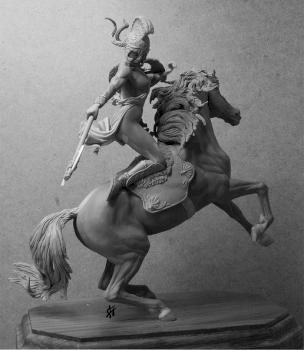 Mounted Amazon warrior by alogrus