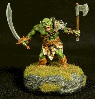 Black Orc Warrior with 2 weapons by yarddawg