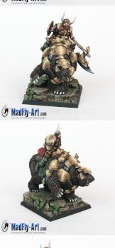Dwarf Warrior on War Bear by MadFlyArtStudio
