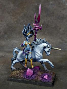 Dark Elf Sorceress on Unicorn by Awaken Realms by Maranith
