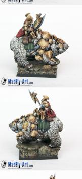 Dwarf General On War Bear by MadFlyArtStudio