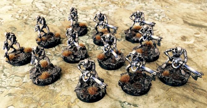 Long Dynasty Necron Warriors by grimdarker