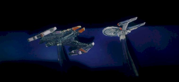 Enterprise and Pequod (from Star Trek: Frontiers game) by rbelikov