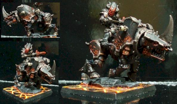 Khorne Daemon Champion on Juggernaut by miniaturz