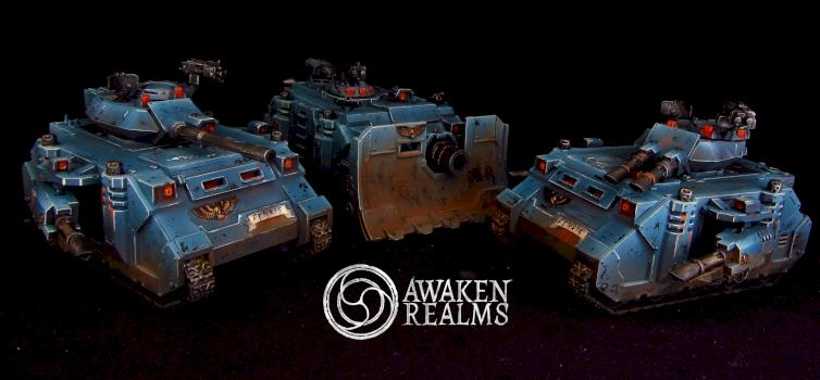 Space Wolves vehicles - rhino, razorback, vindicator by Awaken Realms