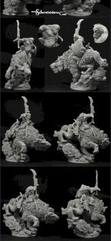 Orc Wolf Rider 54mm by Scibor