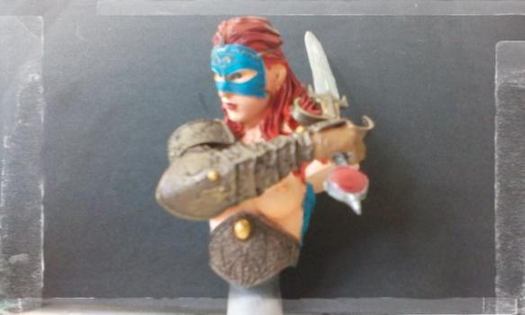 Naked female warrior, bust by Sandrina