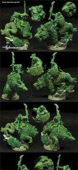 Orc Wolf Rider 54mm by Scibor