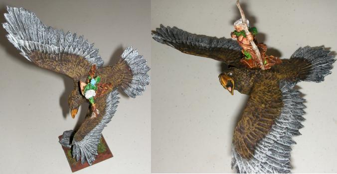 Wood Elf Lord on Great Eagle by ladyrheena