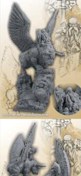 Moscal Dwarf of Chaos General on Flying Bull by Scibor