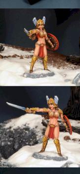 CMON22 Contest Classic Female Barbarian vs Black Dragon by BloodyBeast.com