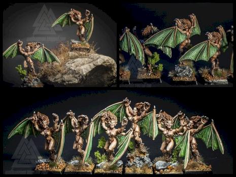 Beastmen harpies by Wolffghar