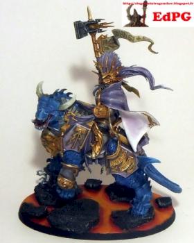 Lord Celestant mounted on a Dracoth by LePeintreGaucher