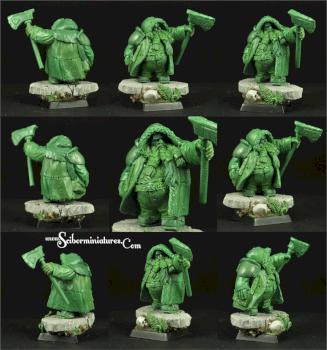 Dwarf original green stuff sculpture by Scibor