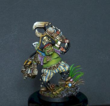 BIG BOSS ORK WARBOSS FREEBOOTER - (HEAD SCULPTED ) by Helsid