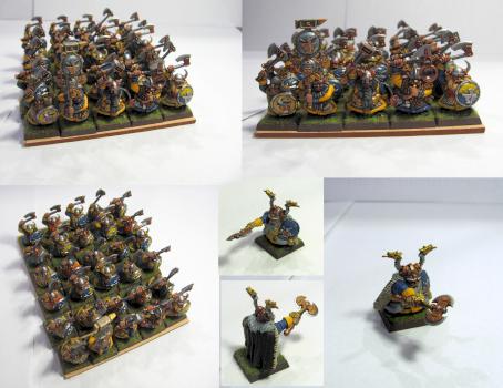 Warriors of dwarves with one-handed weapons and shields by ivanivsp