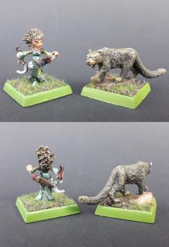 Lini, Iconic Gnome Druid and Droogami, Snow Leopard by DavethaDon