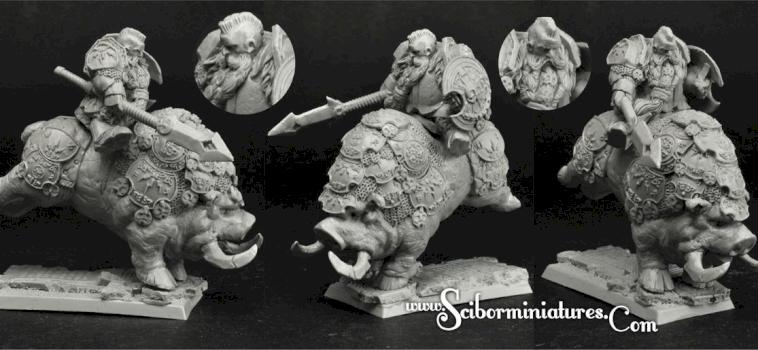 Dwarf on Boar. by Scibor