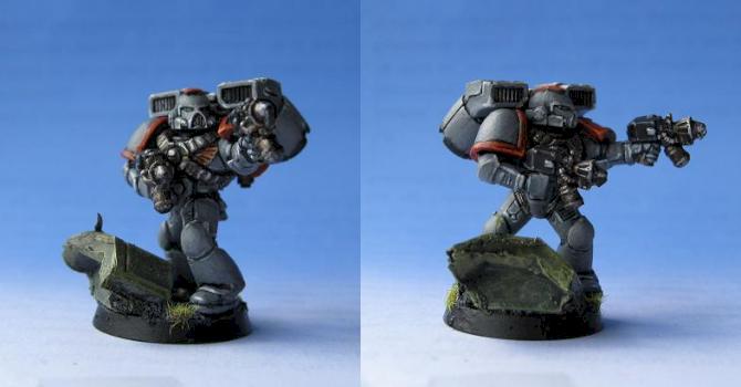 Emperors Fist Assault Space Marine with Flamer by fraggL