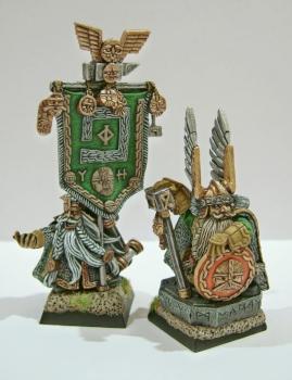 DWARF LORD WITH STANDARD BEARER. by ElvenH