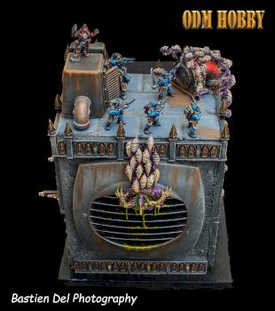 Warhammer 40000 Astra Militarum vs Tyranids diorama by odmhobby