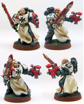 Converted Space Marine Black Templar Commander by golgfag