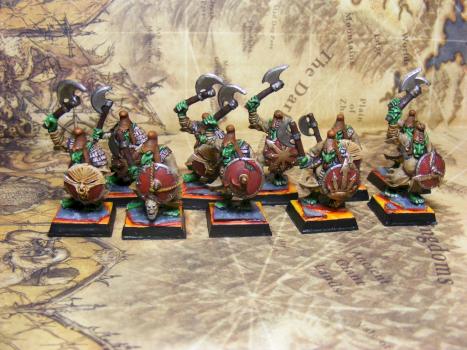 Hobgoblin Axemen (Chaos Dwarfs) by TheHoodedMan
