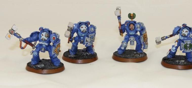 Ultramarine Assault Terminators with Thunder Hammers and Storm Shields by BigGeorge