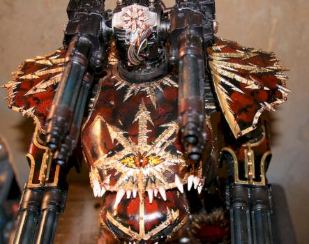 Death walks the Battlefield-Chaos Reaver Titan carapace detail- work in progress by Tinman397