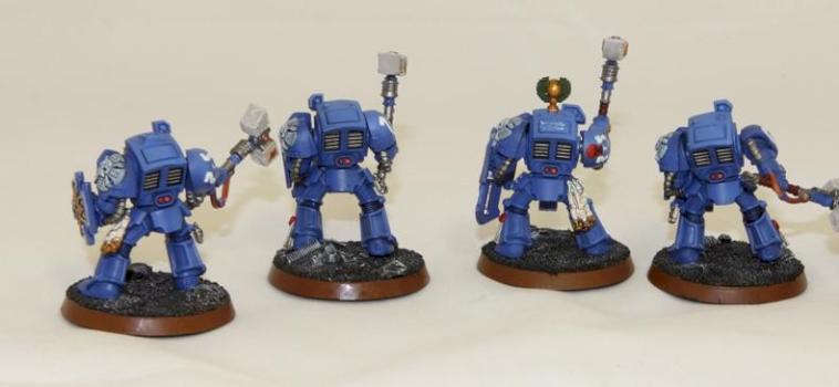 Ultramarine Assault Terminators with Thunder Hammers and Storm Shields by BigGeorge