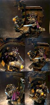 Space wolf vs Iron Warrior by Tryzna