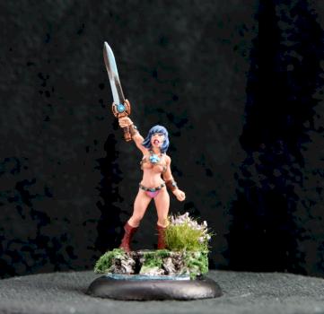 Delphine, Female Warrior Brandishing a Sword by tedkoob